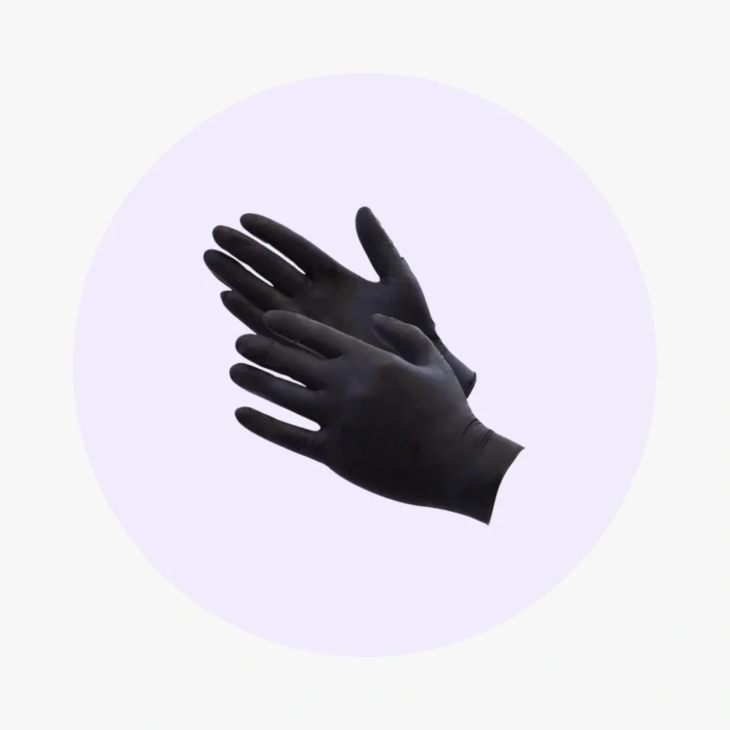 4 Mil Black Nitrile Gloves - Large