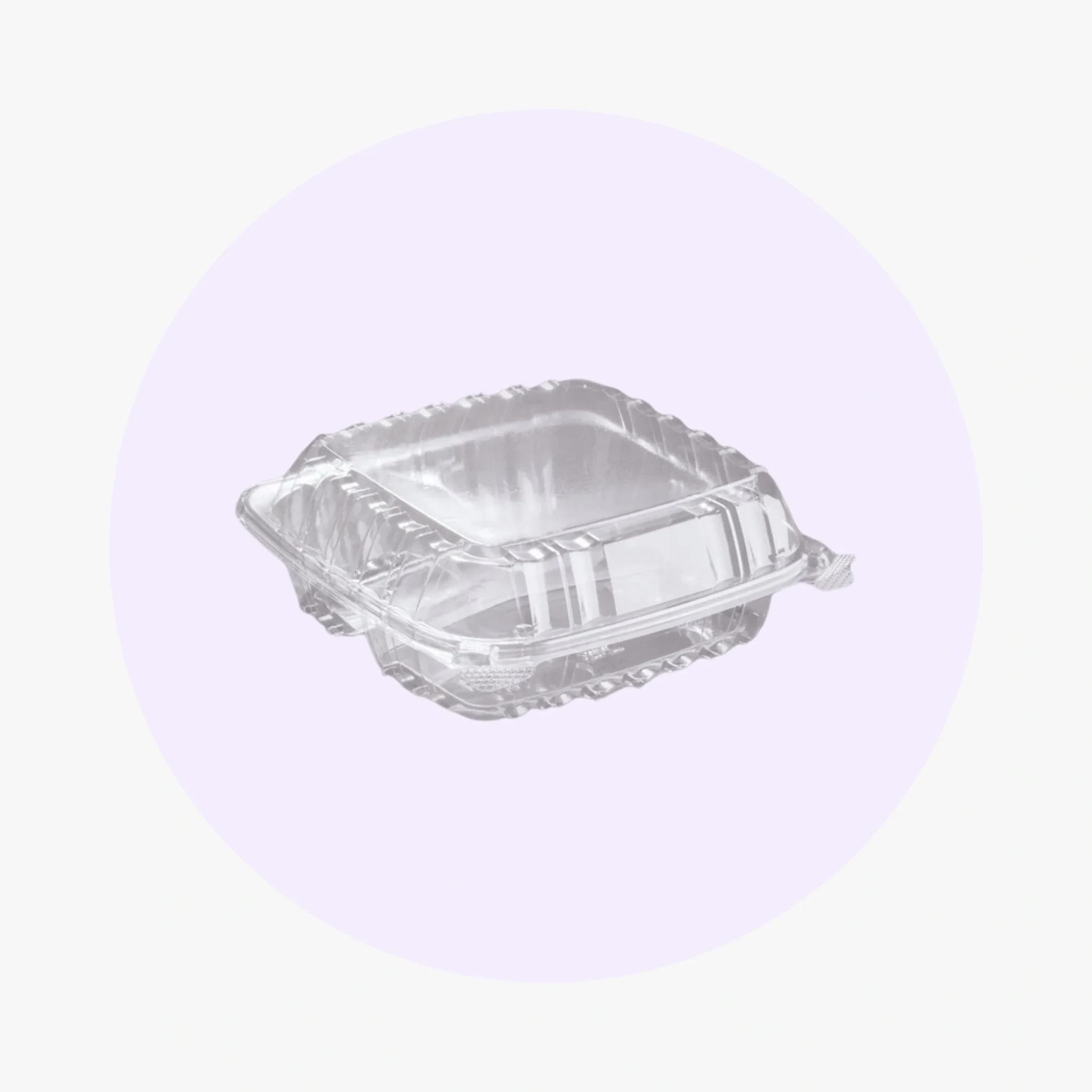 9" x 9" Clear 3 Compartment Hinged Lid Containers