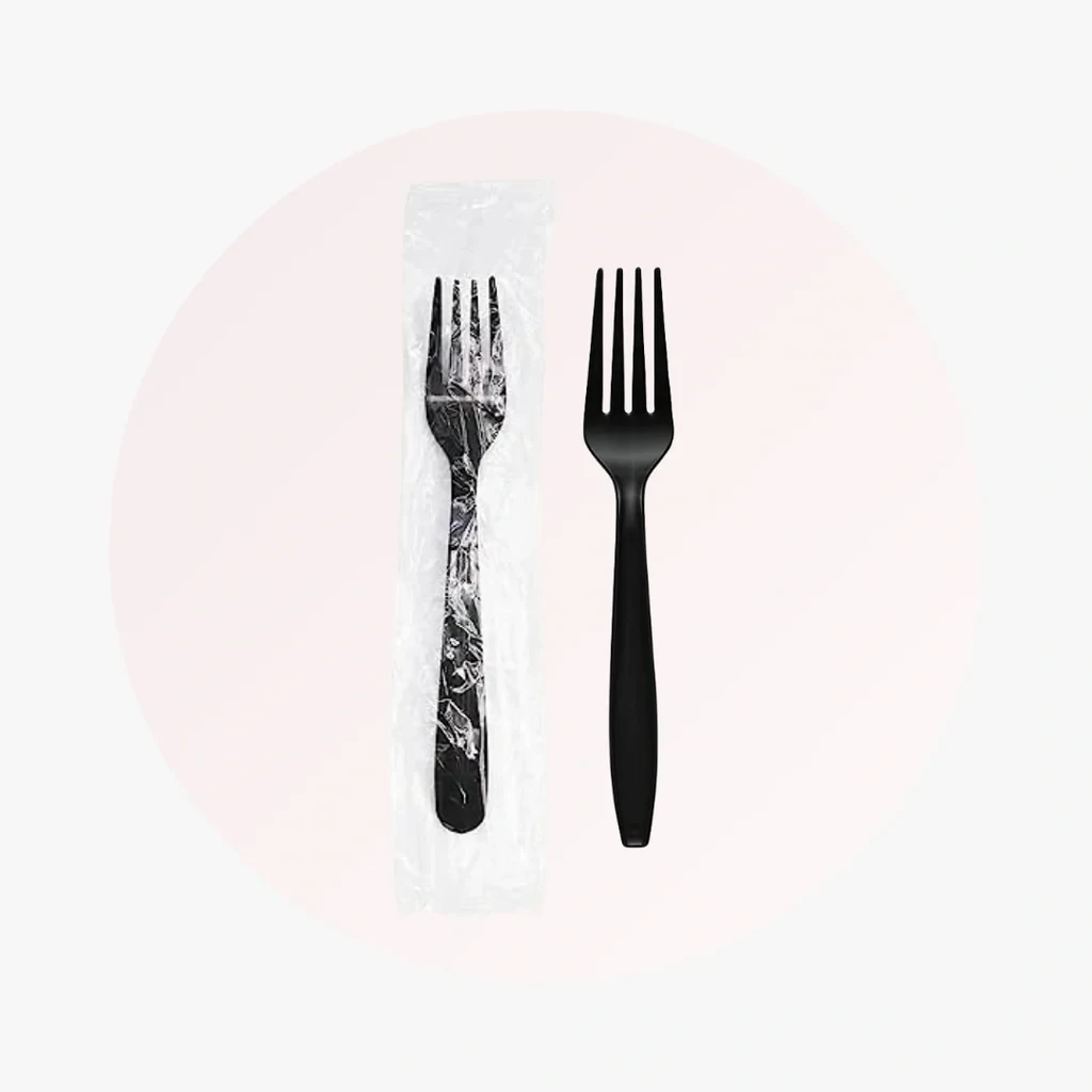 HEAVY WEIGHT BLACK FORKS - INDIVIDUALLY WRAPPED