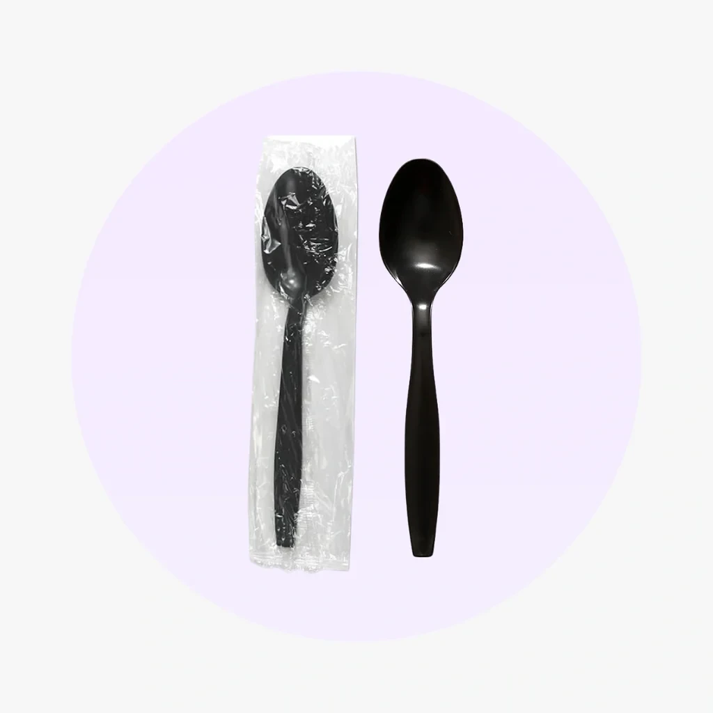 HEAVY WEIGHT BLACK SPOONS - INDIVIDUALLY WRAPPED